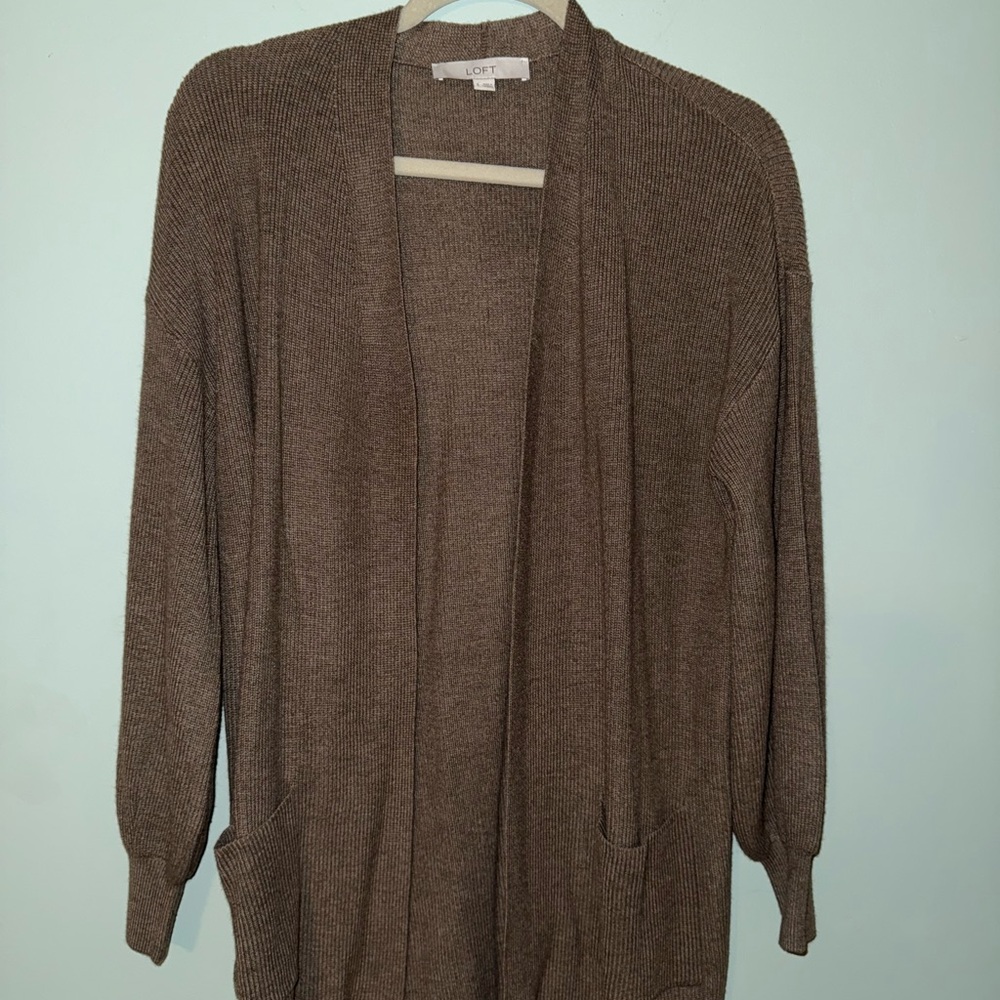 Loft Women's Brown Cardigan Sweater